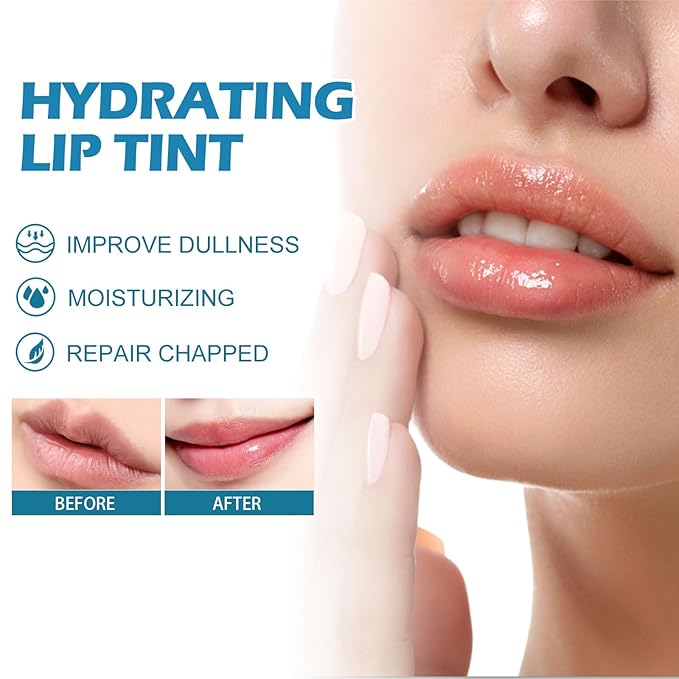 4Pcs Lip Tint Hydrating, Moisturizing Effect Tinted Lip Balm Repair Dry Lips Hydrating Strength Hydrating Lip Tint Lip Care Lip Gloss, Long-Lasting Non-sticky Natural Ingredients Lip Tint-VivaGrace Women