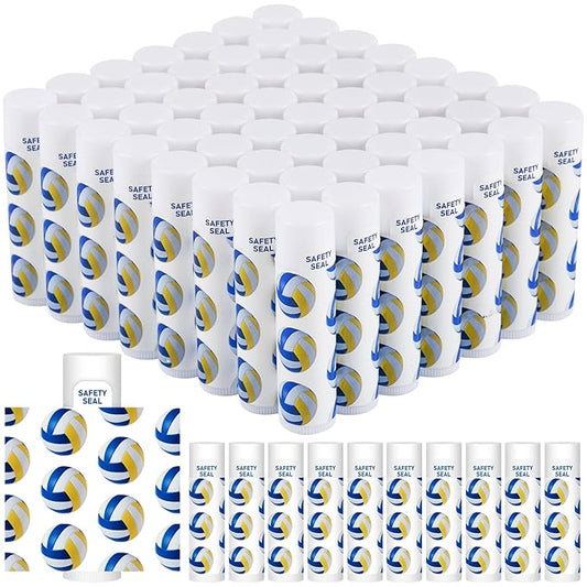 DMSKY 60 Pcs Volleyball Lip Balm Bulk, Volleyball Party Favors for Team Volleyball Gifts for Players Teen Girls Boys Sports Party Supplies-VivaGrace Women