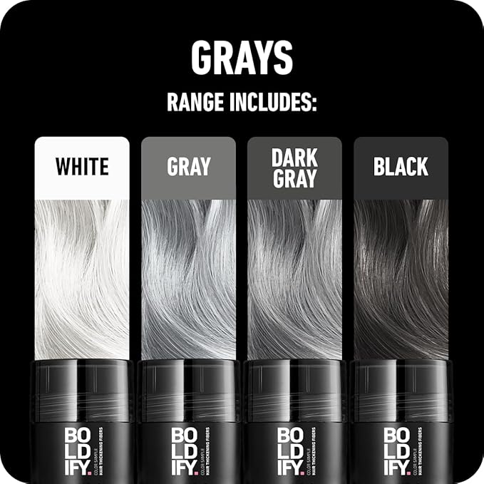 Boldify Hair Fibers Color Sample Kit - Fill In Thinning and Fine Hair for an Instantly Fuller, Thicker Look - 14 Shades for Women & Men - Grays-VivaGrace Women