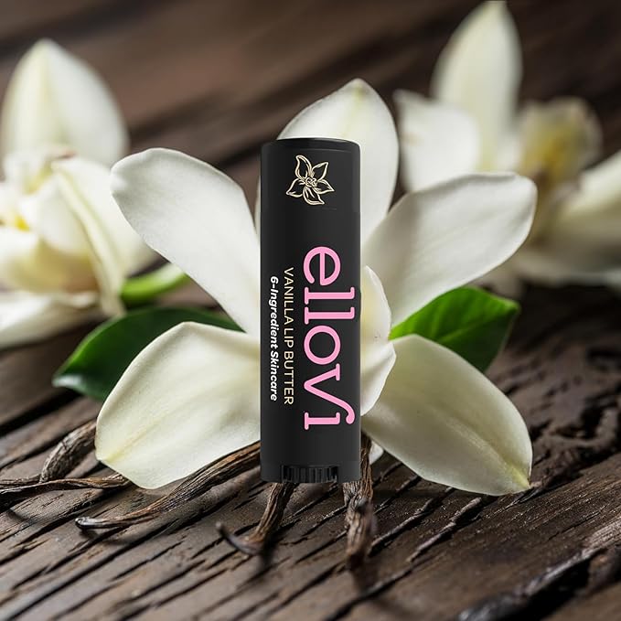 Natural Lip Butter Lip Balm - Vanilla - Pure Enough to Eat - Made With Just 6 Vegan Ingredients - 100% Natural & Organic Moisturizing Lip Care for All Day Hydration (Single)-VivaGrace Women