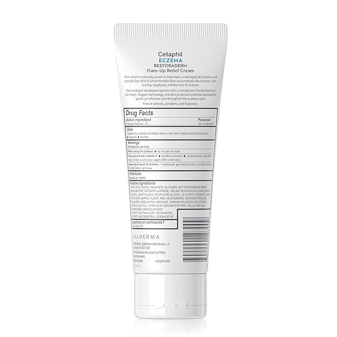 CETAPHIL ECZEMA RESTORADERM FLARE-UP RELIEF CREAM, For Eczema Prone Skin, 8 oz, Barrier Repair, 48 Hour Hydration, 2% Skin Protectant Colloidal Oatmeal, Steroid Free-VivaGrace Women