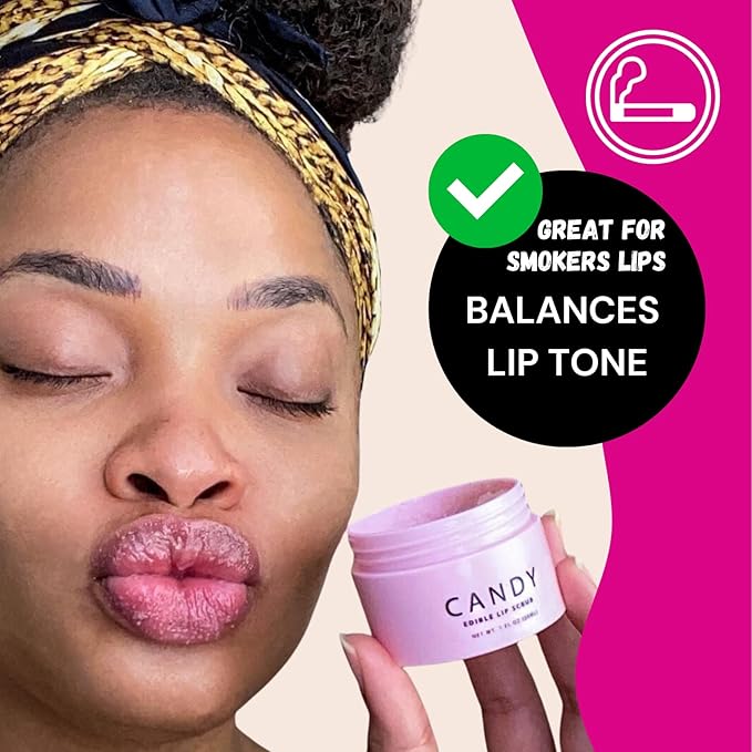 Minimo Candy Lip Exfoliator Scrub & Moisturizer - Lip Scrubber Exfoliator- Lip Brightening For Dark Lips Smoker| Removes Dead Skin from Dry Chapped Lips - Nourishes & Hydrates(1 oz) Grape Nectar-VivaGrace Women