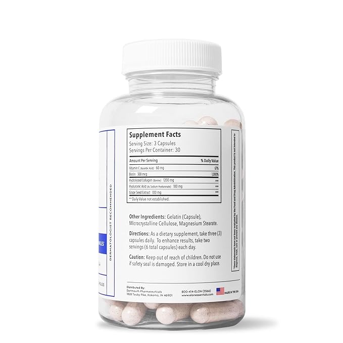 Elon Face Skin Care Set – Skin Care Kit w/ Antioxidant C Moisturizer for Face, Skin Anew Hydrolyzed Collagen Capsules, & Hyaluronic Acid Serum for Face – Skin Care Products for All Skin Types-VivaGrace Women