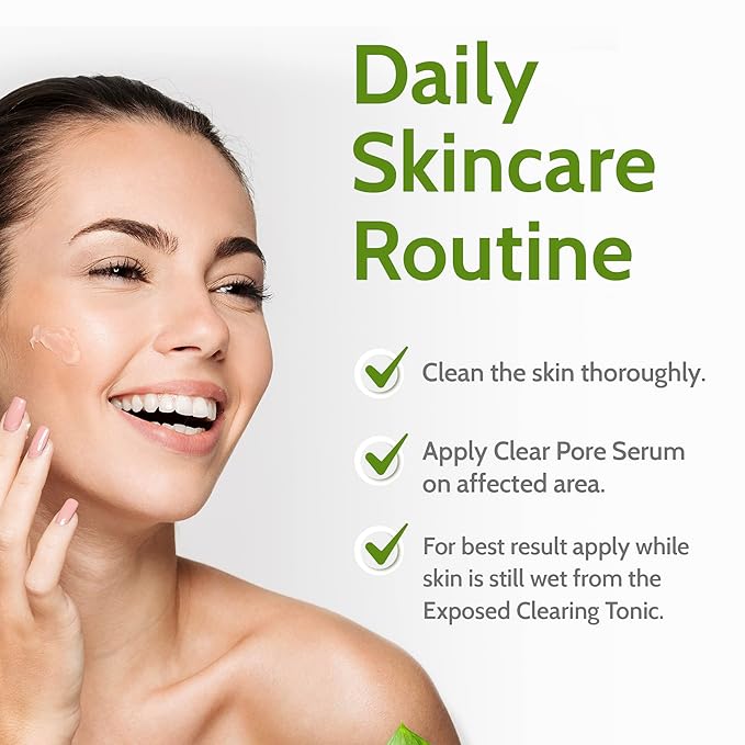 Exposed Skin Care Clear Pore Serum - Green Tea, Licorice Root, Salicylic Acid - Unisex Skin Serum for Oily, Sensitive Skin-VivaGrace Women