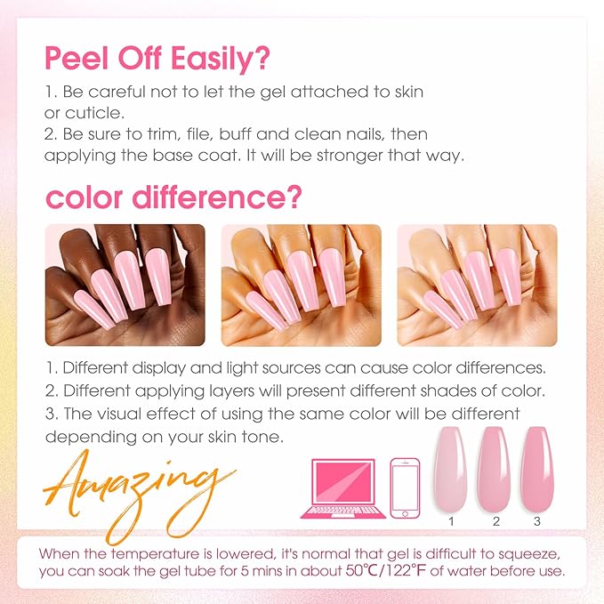 ROSALIND Poly Nail Gel Kit for Beginners - 28 Colors Extension Gel Set with UV/LED Nail Lamp, 72 Accessories (Base/Top Coat, Nail Forms, Tools), Long Lasting Salon Kit for DIY Manicure-VivaGrace Women