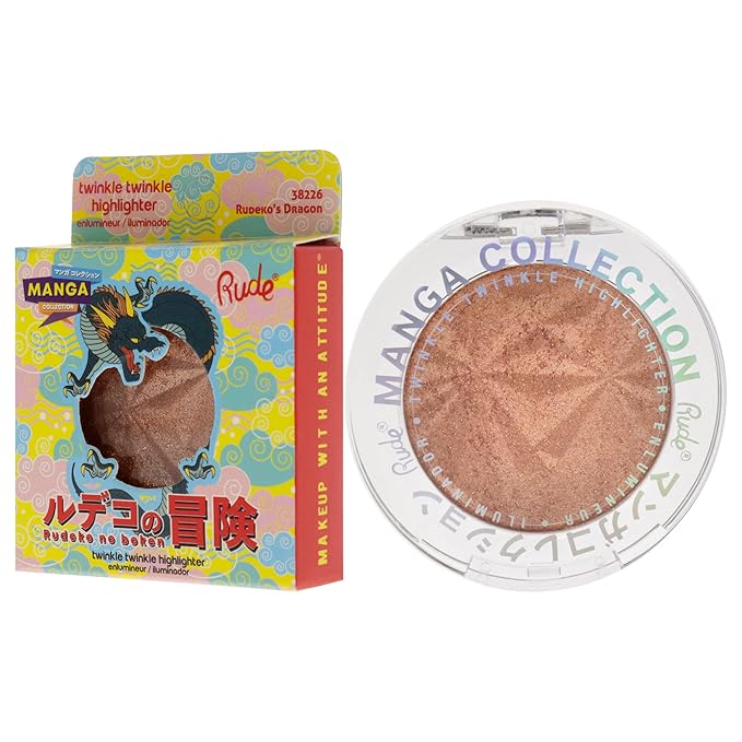 Rude Cosmetics Manga Collection Twinkle Twinkle Highlighter - Rudekos Dragon Highlighter Women 0.14 oz-VivaGrace Women
