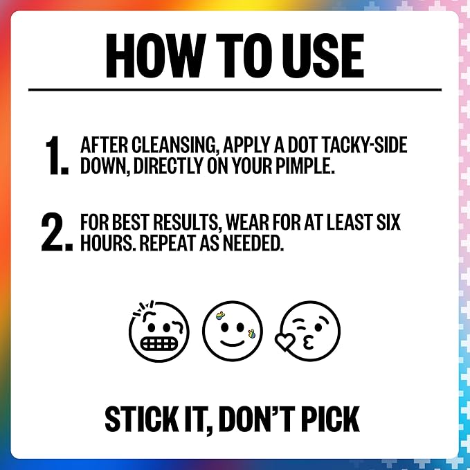 PEACE OUT Acne Healing Pride Dots Helps Clear Blemishes Overnight, Fast Acting Hydrocolloid Pimple Patches for Breakouts with Salicylic Acid, Retinol and Aloe Vera, Award Winning Skincare 16 Count-VivaGrace Women