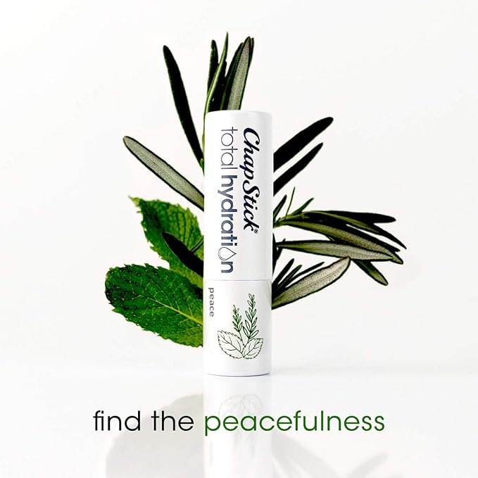 ChapStick Total Hydration Essential Oils Peace Lip Balm, Rosemary + Peppermint Lip Balm Tube, Lip Care - 0.12 Oz-VivaGrace Women