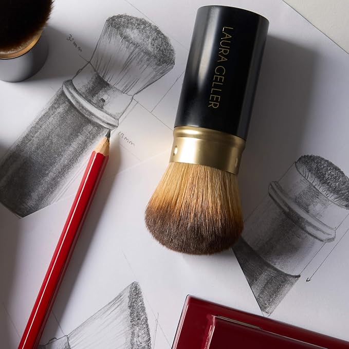 LAURA GELLER NEW YORK Retractable Airbrush Kabuki Brush for All Face Makeup & Foundation for Liquid, Cream and Powder Face Makeup With Aluminum Handle-VivaGrace Women