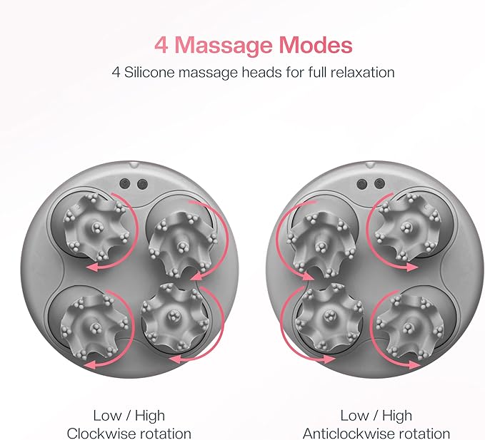 COMFIER Scalp Massager for Hair Growth, Waterproof & Full Body Kneading, 84 Massage Nodes, Handheld Head Scratcher, Cat Massager, Pink-VivaGrace Women