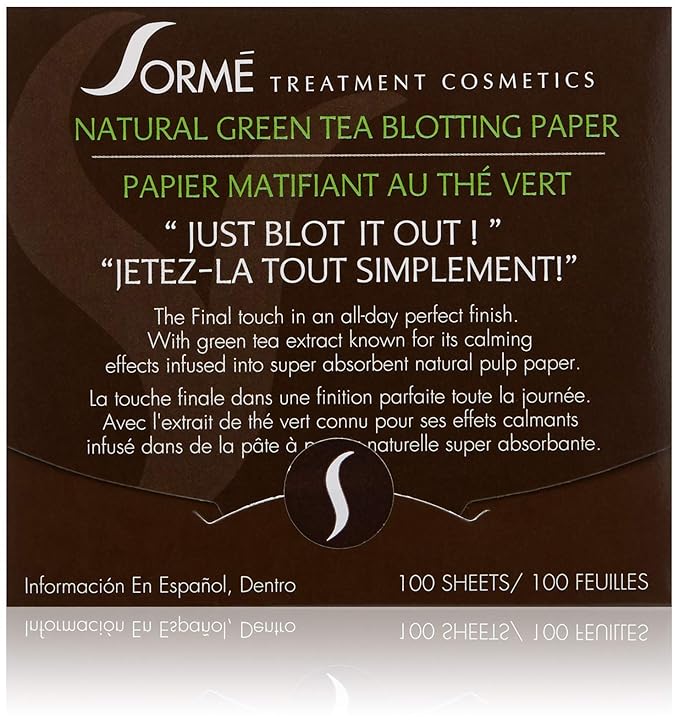 Sorme' Treatment Cosmetics Blotting Paper, Green Tea, 0.5 oz.-VivaGrace Women