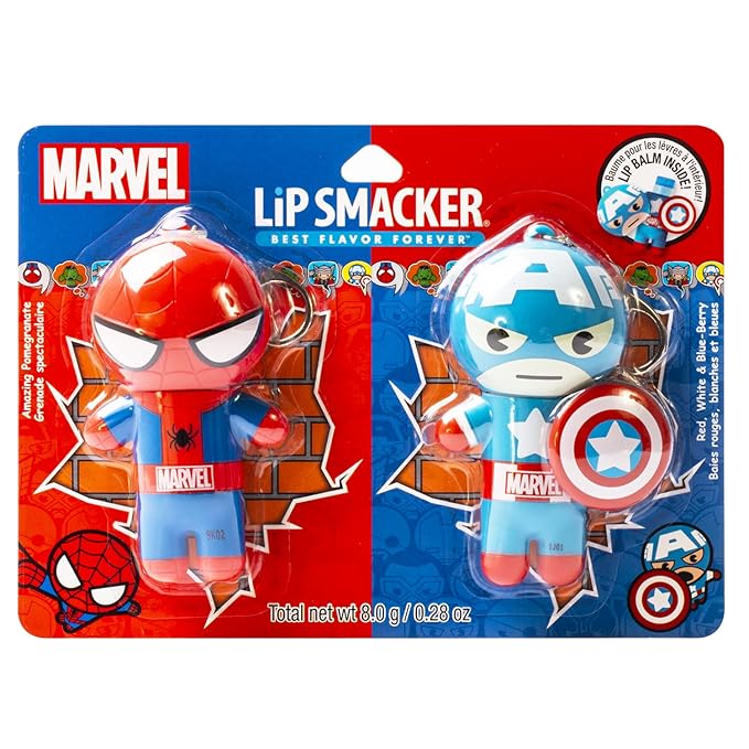 Lip Smacker Marvel, keychain, lip balm for kids - Spiderman & Captain America-VivaGrace Women