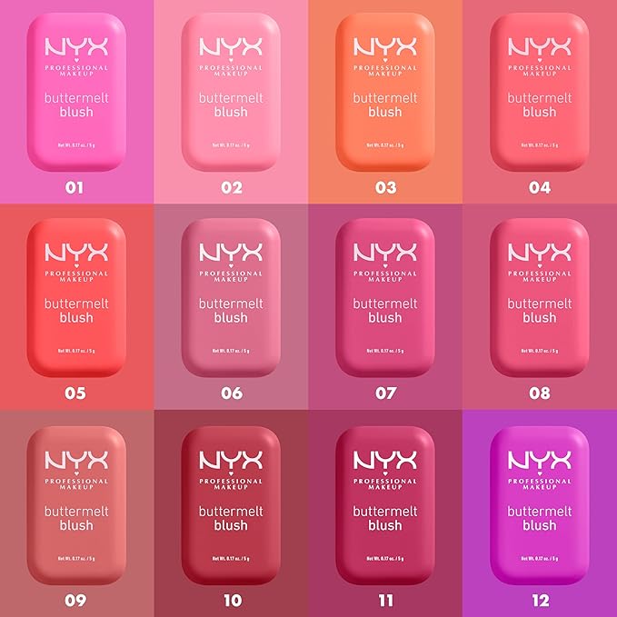 NYX PROFESSIONAL MAKEUP Buttermelt Powder Blush, Fade and Transfer-Resistant Blush, Up to 12HR Make Up Wear, Vegan Formula - Butta With Time-VivaGrace Women