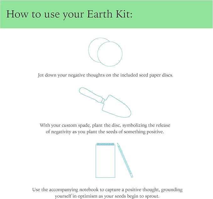 The Earth Kit by Two Sage Sisters - Self Care Kit with Seed Paper Disks, Notebook, Marker, and Shovel, Pamper and Self Care Gifts for Women and Men, Mens and Womens Care Package for Wellness-VivaGrace Women