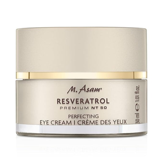 M. Asam Resveratrol Premium NT50 Perfecting Eye Cream – Anti-aging under eye cream with resveratrol & hyaluronic acid to smooth wrinkles & fine lines, vegan formula, 1.01 Fl Oz-VivaGrace Women