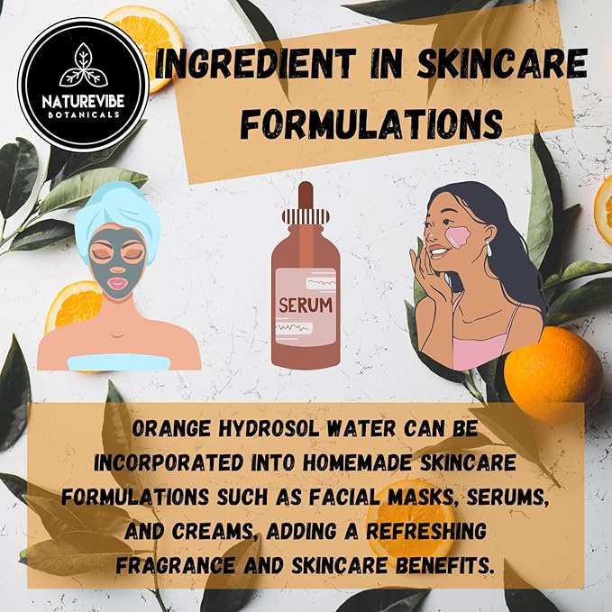 Naturevibe Botanicals Orange Water 32 Ounces | 100% Pure and Natural | Great for Skin Care and Hair Care-VivaGrace Women