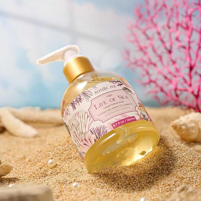 Liquid Hand Soap with Gift Box - Life of Sea - 260ml/ 8.7 fl.oz(Pack of 3)
