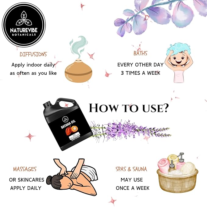 Naturevibe Botanicals Batana Oil 32 Ounces | 100% Pure and Natural | Great for Skin Care and Hair Care-VivaGrace Women