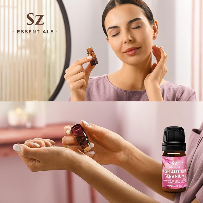 High Altitude Geranium Essential Oil – 100% Pure & Natural, Grown in The High-Altitude – Aromatherapy, Home Use – Therapeutic Grade & Vegan – 5 mL-VivaGrace Women