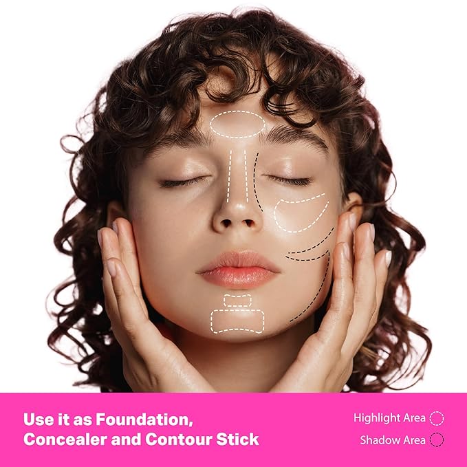 Ruby Kisses Natural Full Coverage 3-In-1 Stick Foundation. Easy to Apply, Hydrating, Lightweight, Long Lasting, Concealer and Contour Stick for Face Makeup (Chestnut)-VivaGrace Women