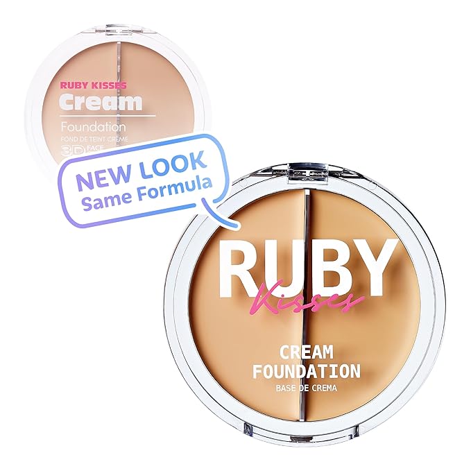 Ruby Kisses Cream Foundation 3D Face Creator 2-Color Foundation and Concealer, 12 Hour Wear Long Lasting, Medium to Full Coverage (Level 2)-VivaGrace Women