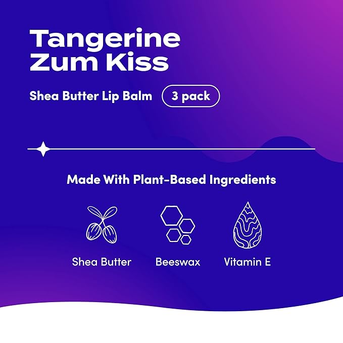 Zum Tangerine Kiss Stick (Pack of 3) with Certified Organic Sunflower Seed Oil, Beeswax, Shea Butter, Pure Essential Oils, Candelila Wax, Vitamin E and Honey, 0.15 oz-VivaGrace Women