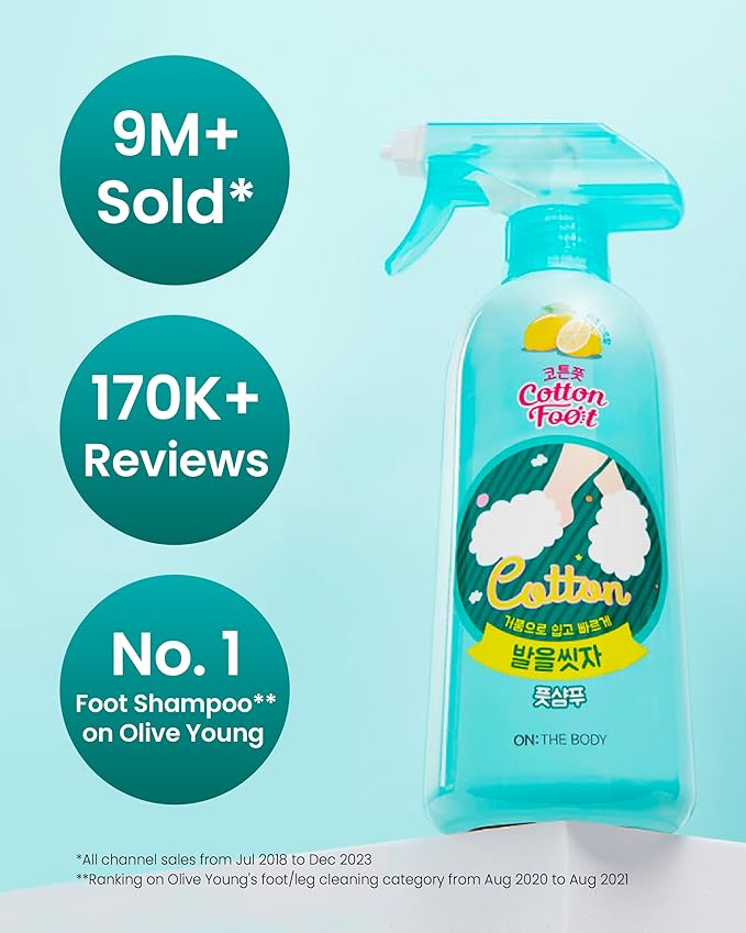 Cotton Foot - Foot Shampoo Soap (Lemon, 13fl oz*2, Pack of 2) - Refreshing Cleanse Spray, Deodorizing Foot Care Wash. Foaming Wash, Easy to Use-VivaGrace Women