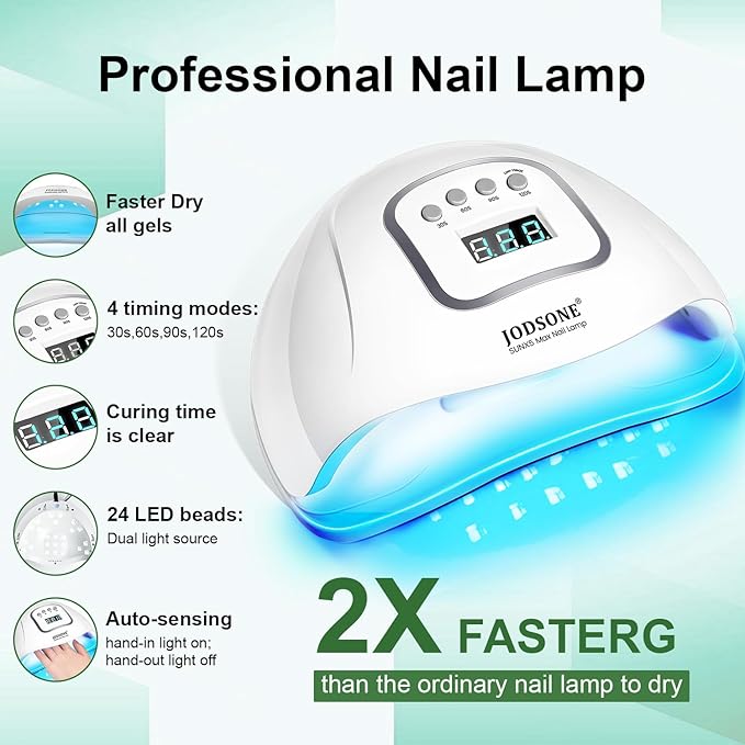 JODSONE 32 Colors Jelly Gel Nail Polish Kit with U V Light Crystal Transparent Classic Color 4 Functional Gel for All Seasons-VivaGrace Women