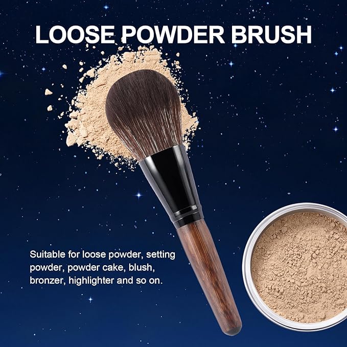 Large Bamboo Mineral Powder Brush, Fluffy Foundation Makeup Brush Kabuki Brushes with Soft Synthetic Bristles for Loose & Pressed Powder, Liquid, Cream, Buffing, Blending, Vegan & Cruelty-Free Tool-VivaGrace Women