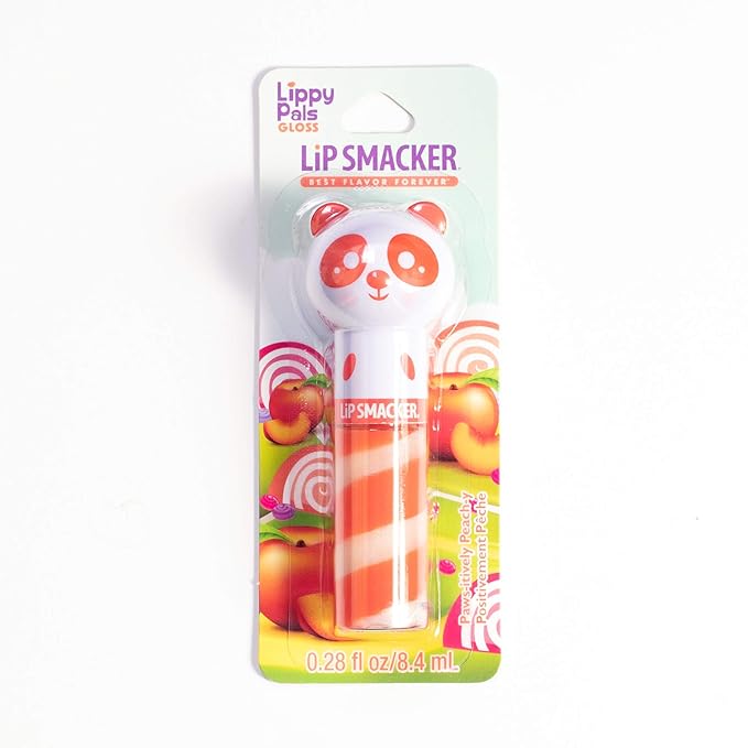 Lip Smacker Lippy Pals Swirls Panda, Flavored Moisturizing & Smoothing Soft Shine Lip Balm, Hydrating & Protecting Fun Tasty Glossy Finish, Cruelty-Free & Vegan - Paws-Itively Peachy-VivaGrace Women