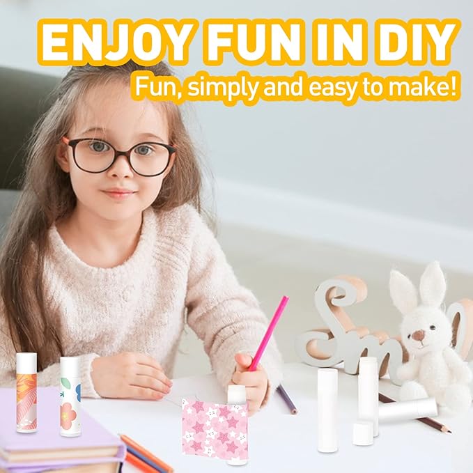 DMSKY 100 Pack Lip Balm Unlabeled, Natural Lip Balm Bulk Blank Tube, Lip Balm for Party Favors and Gift Basket Filling, Wedding or Baby Shower-5 Flavors-VivaGrace Women