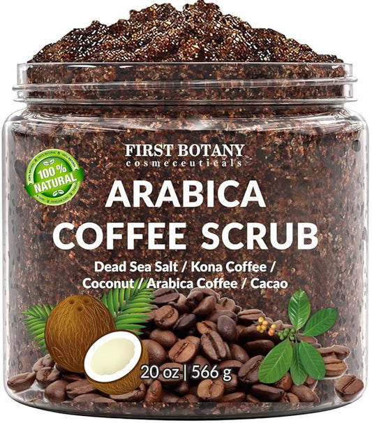 First Botany Cosmeceuticals, 100% Natural Arabica Coffee Scrub with Organic Coffee Coconut & Shea Butter, 20 oz-VivaGrace Women