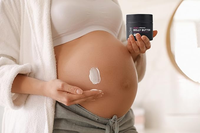 Belly Butter for Pregnancy, 100% Organic Stretch Mark Cream, Maternity Skincare for Itchy Skin & Scars, Safe Daily Ritual for Moms, 3.8oz-VivaGrace Women