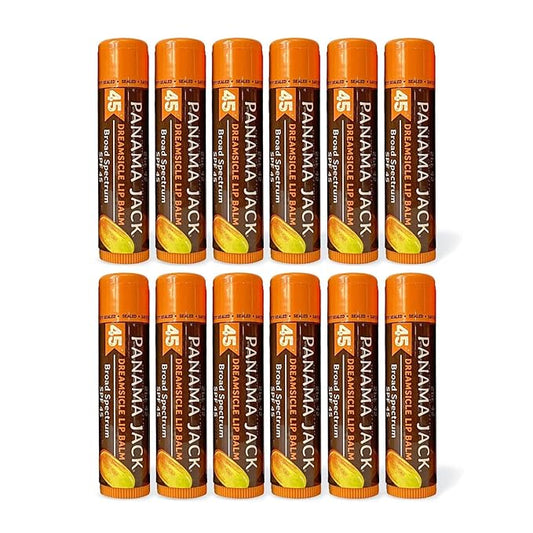 Panama Jack Sunscreen Lip Balm - SPF 45, Broad Spectrum UVA-UVB Sunscreen Protection, Prevents & Soothes Dry, Chapped Lips, Dreamsicle, 12-pack-VivaGrace Women