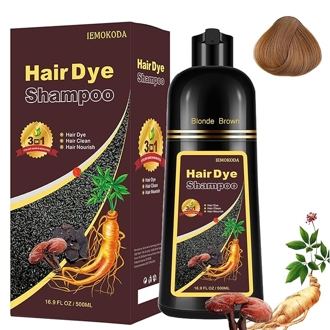 Blonde Brown Hair Dye Shampoo 3 in 1 - Instant Shampoo Para Pintar el Cabello Refresh Hair Color, Herbal Shampoo Hair Dye for Women Men, Easy to Use & Long Lasting Hair Color Shampoo 16.90 oz-VivaGrace Women