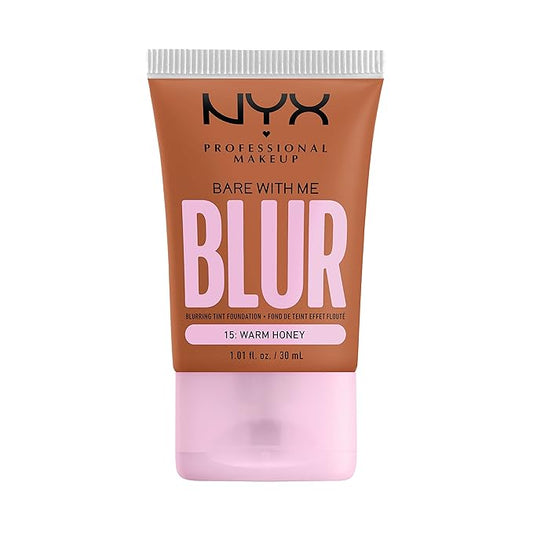 NYX PROFESSIONAL MAKEUP Bare With Me Blur Skin Tint Foundation Make Up with Matcha, Glycerin & Niacinamide - Warm Honey-VivaGrace Women
