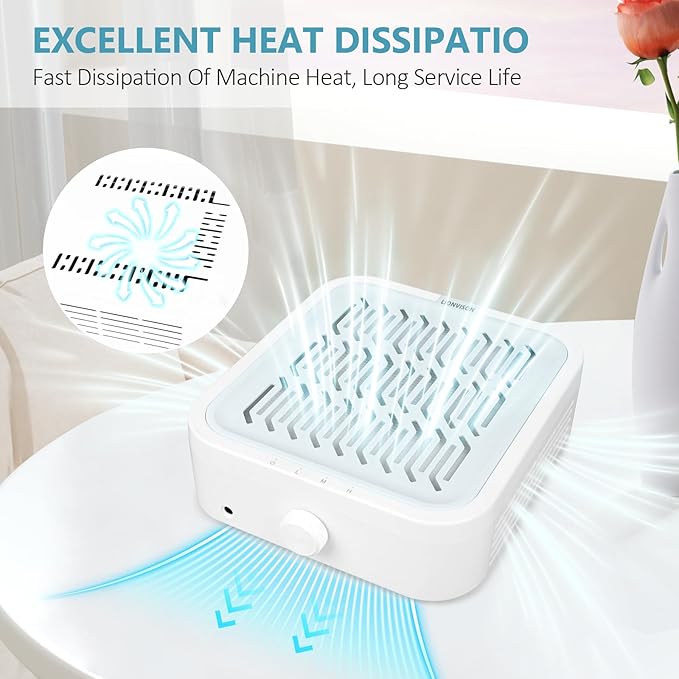 LIONVISON Nail Dust Collector For Salons: Manicure Pedicure Tool for Beginners DIY Nail Tech - Reusable Filter Fan Dust Suction Machine For Home-VivaGrace Women