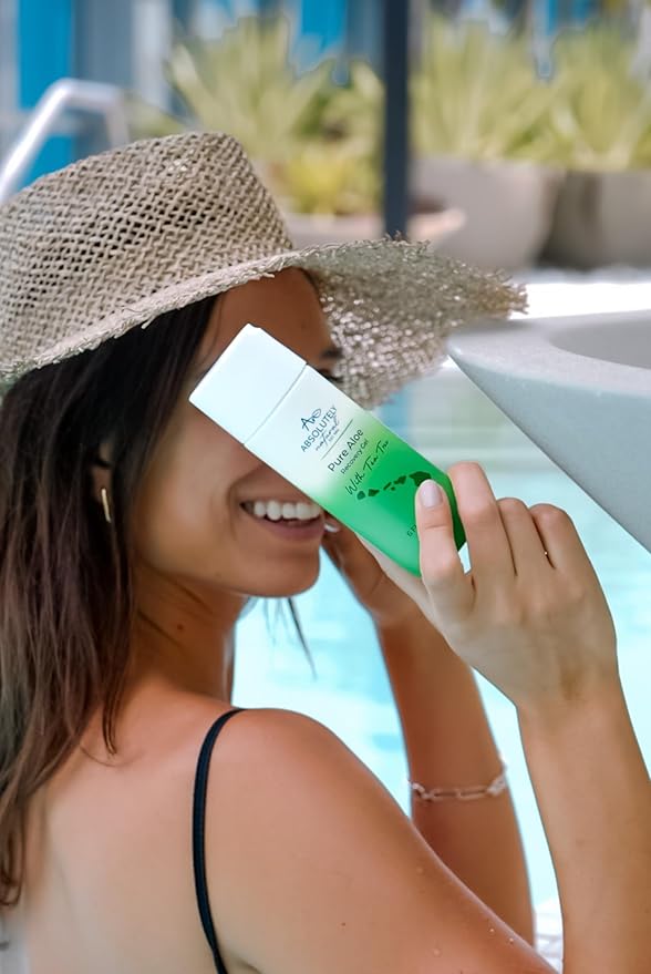 100% Pure Aloe Vera Cooling Gel - Lotion for Sunburn Relief & Rashes - Premium Sun Care with Vitamin E, Eucalyptus - 6 oz-VivaGrace Women