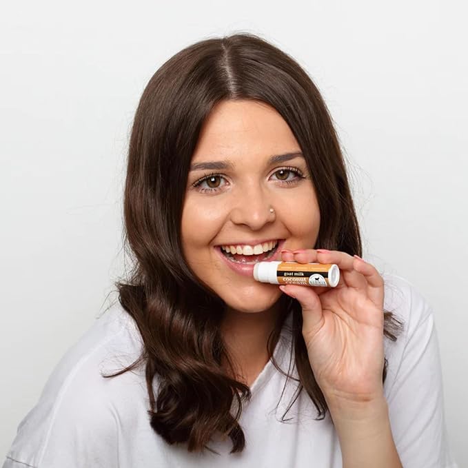 Dionis Goat Butter Overnight Lip Mask & Lip Balm Kit - Goat Milk, Jojoba & Moringa Oils Moisturize & Repair Chapped Lips Overnight while Lip Balm Keeps Moisture Locked In All Day, Creamy Coconut-VivaGrace Women