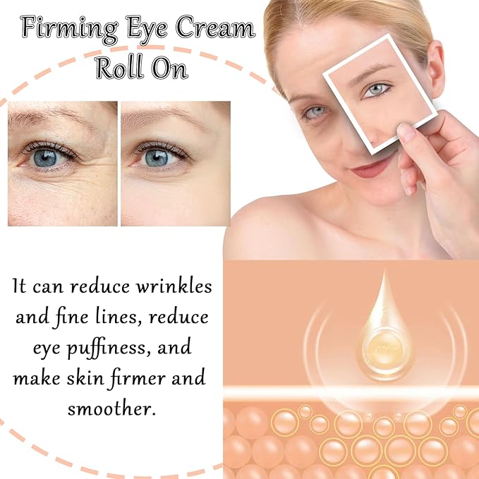 Caffeine Eye Cream Eye Serum, Under Eye Roller Cream for Dark Circles and Puffiness, 0.51 Fl Oz-VivaGrace Women
