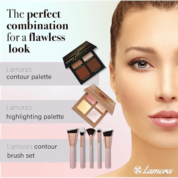 Highlighter Palette Highlighter Makeup Iluminador - Glow Bronzer Powder Makeup Highlighter Kit With Mirror - 4 Highly Pigmented Face Highlighter Shimmer Colors - Vegan, Cruelty Free & Hypoallergenic-VivaGrace Women