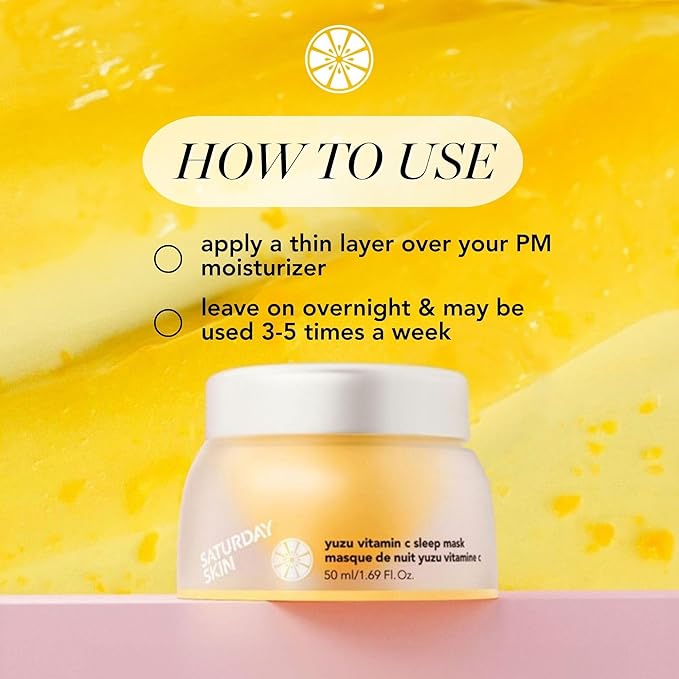 Saturday Skin Yuzu Vitamin C Sleep Mask Regenerist Retinol Ultra Rich Face Moisturizer Cream Smooth Skin and Reduce Wrinkles Ideal for All Skin Types-VivaGrace Women