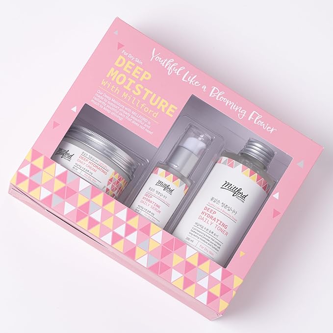 Deep Moisture Skincare Set with Panthenol and Hyaluronic Acid for Dry Skin, Moisturizing, Hydrating, Soothing, Face Moisturizing Set, Korean Skin Care, Gift Set-VivaGrace Women