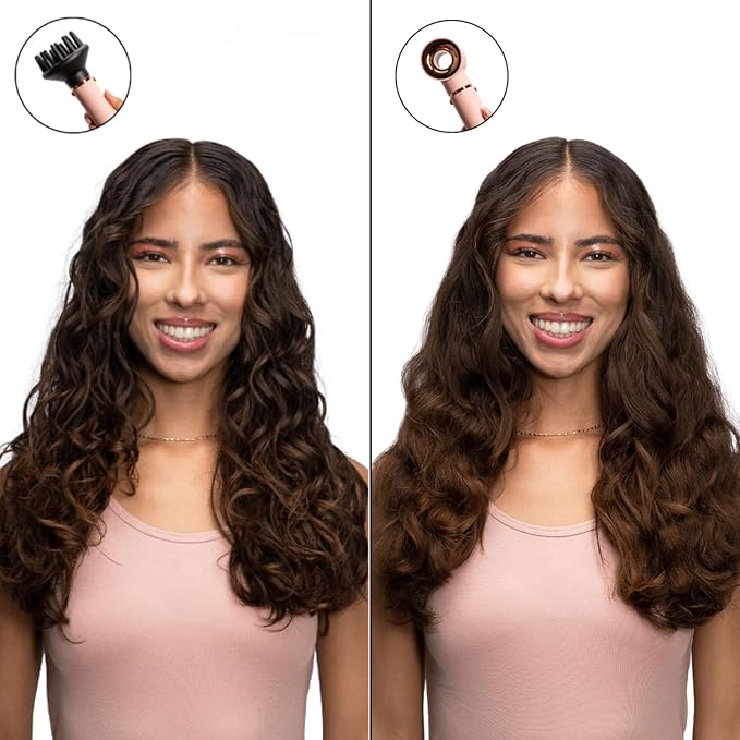 FoxyBae 4-in-1 Hot Air Styler: Blow Dryer Brush, Diffuser, Curling Barrel & Drying Cylinder - Blush Super Styler-VivaGrace Women