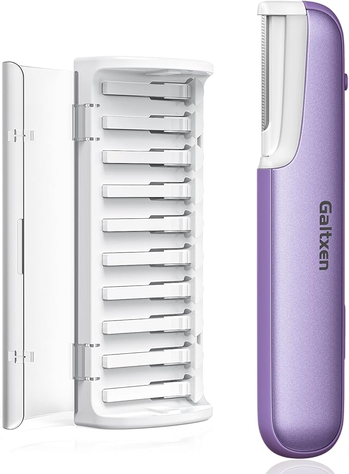 Dermaplaning Tool for Women - Facial Exfoliation & Peach Fuzz Hair Removal with Rechargeable Sonic Edge Technology, 10 Refill Blades-VivaGrace Women