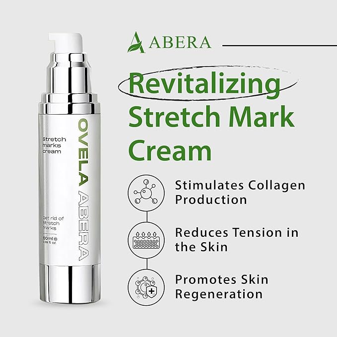 Abera Ovela Maternity Stretch Mark Cream for Pregnancy and Weight Fluctuations, Stretch Mark Treatment Pregnancy Must Haves, Deep Stretch Mark Removal, All Skin Types, 1.69 fl oz-VivaGrace Women