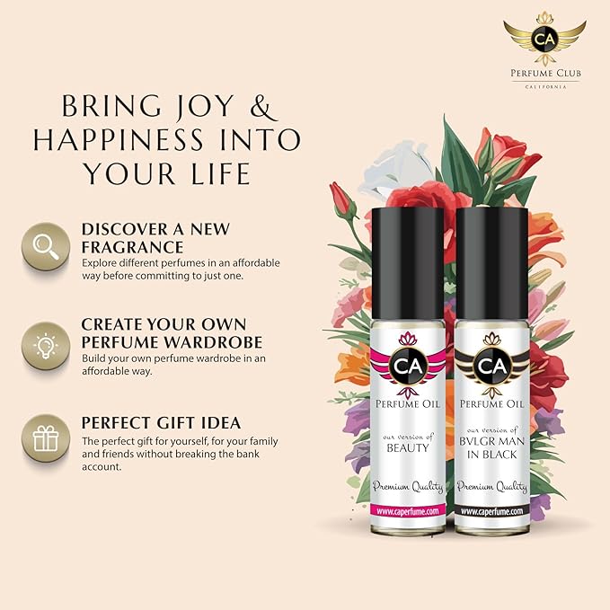 CA Perfume Amber Rouge Saffron Fragrance Body Oil For Women & Men Roll On 0.33fl oz / 10ml-VivaGrace Women