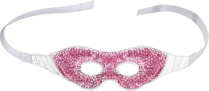 Gel Eye Mask, Pink - Cold Compress Ice Pack with Gel Beads - Microwave Safe for Heat Therapy - Great for Puffy Eyes, Dark Circles, Dry Eyes, Soothing Headaches-VivaGrace Women