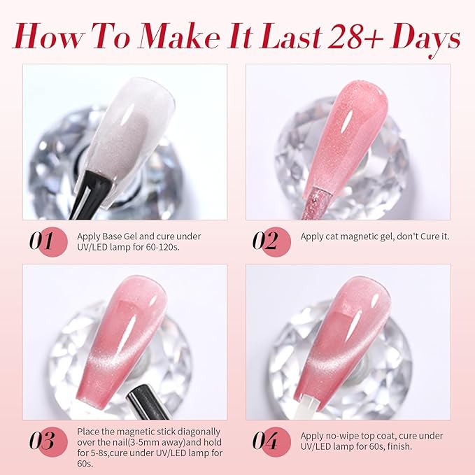 Born Pretty Gel Nail Polish Pink Nude Series,Jelly Transparent,Cat Magnetic Eye,Shimmer Glitter Holographic Pink Nude Gel Polish Kit for Salon Manicure and Nail Art DIY at Home 6Colors-VivaGrace Women