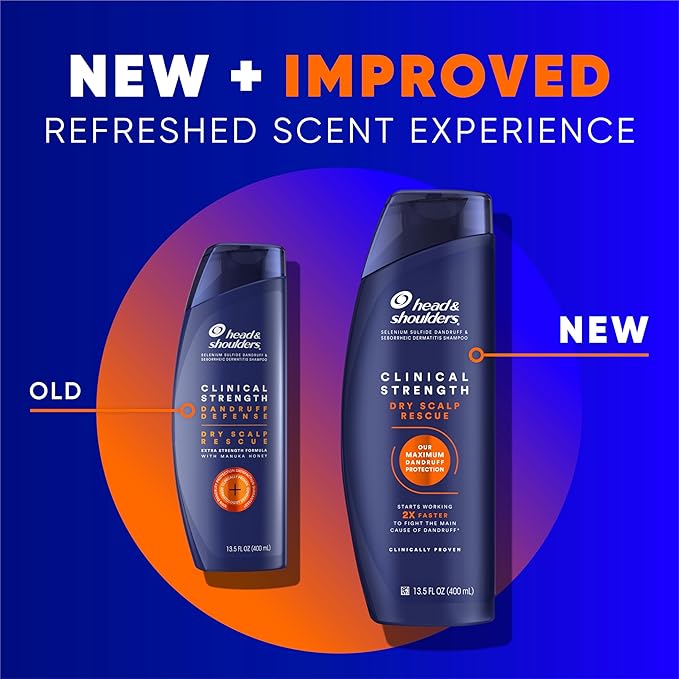 Head & Shoulders Clinical Strength Dandruff Shampoo and Conditioner Set, Dry Scalp Relief, Up to 100% Flake Protection, Selenium Sulfide Formula, 13.5 & 9.1 Fl Oz, 2 Pack-VivaGrace Women